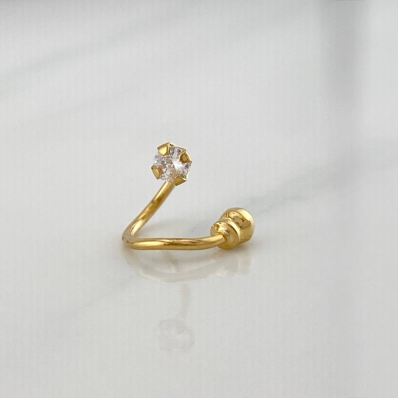 Spiral Bezel Piercing 0.5 g / 1/2 in 18K Yellow Gold