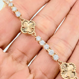 Pulso Tennis Trebol Diamantado 13.9 g / 7 3/4 in / 3.3 mm Oro Amarillo 18K