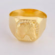Signet Ring Horse 3.05 g / T9 3/4 18K Yellow Gold