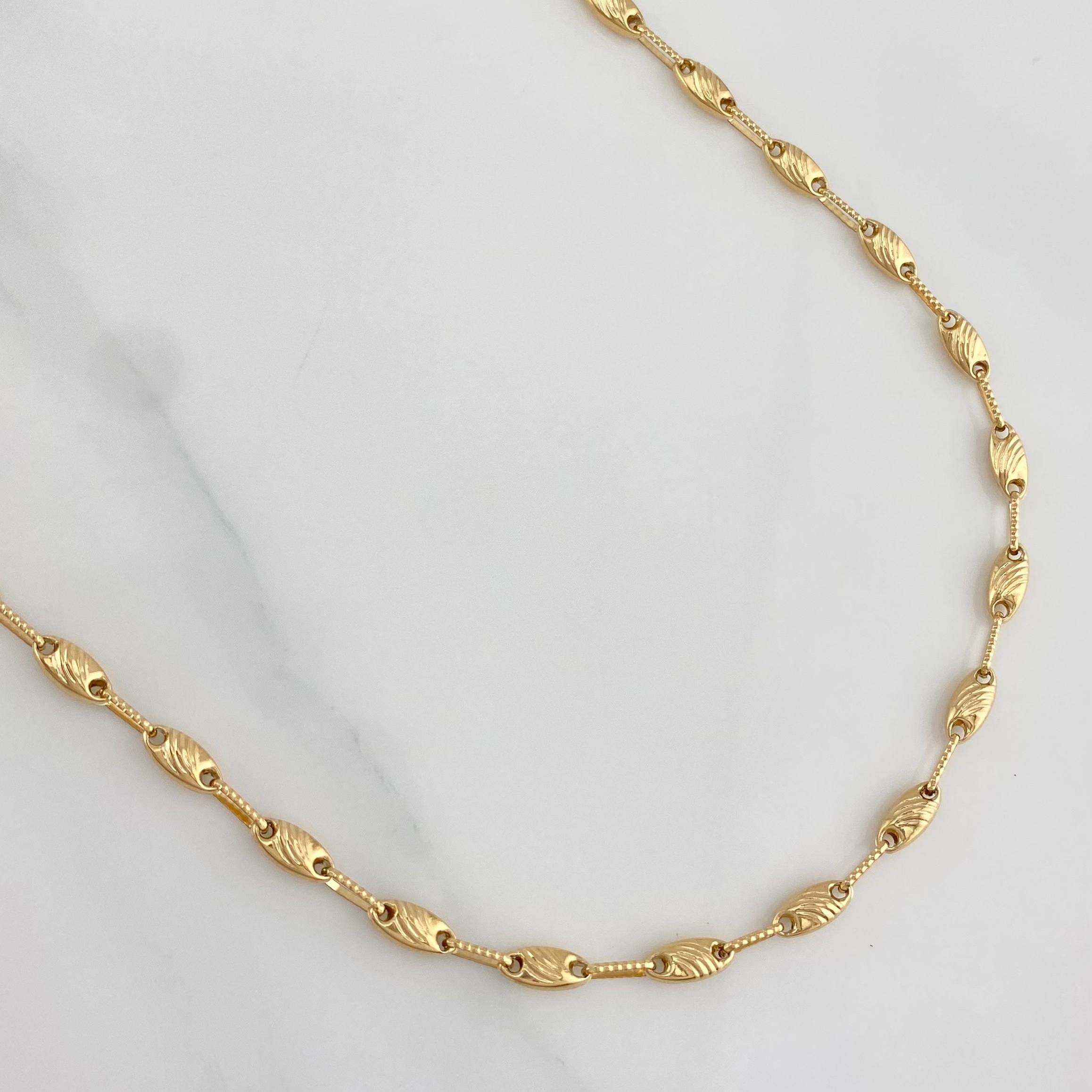 Rustic Paris Chain 10.45 g / 23 1/2 in / 3.5 mm 18K Yellow Gold