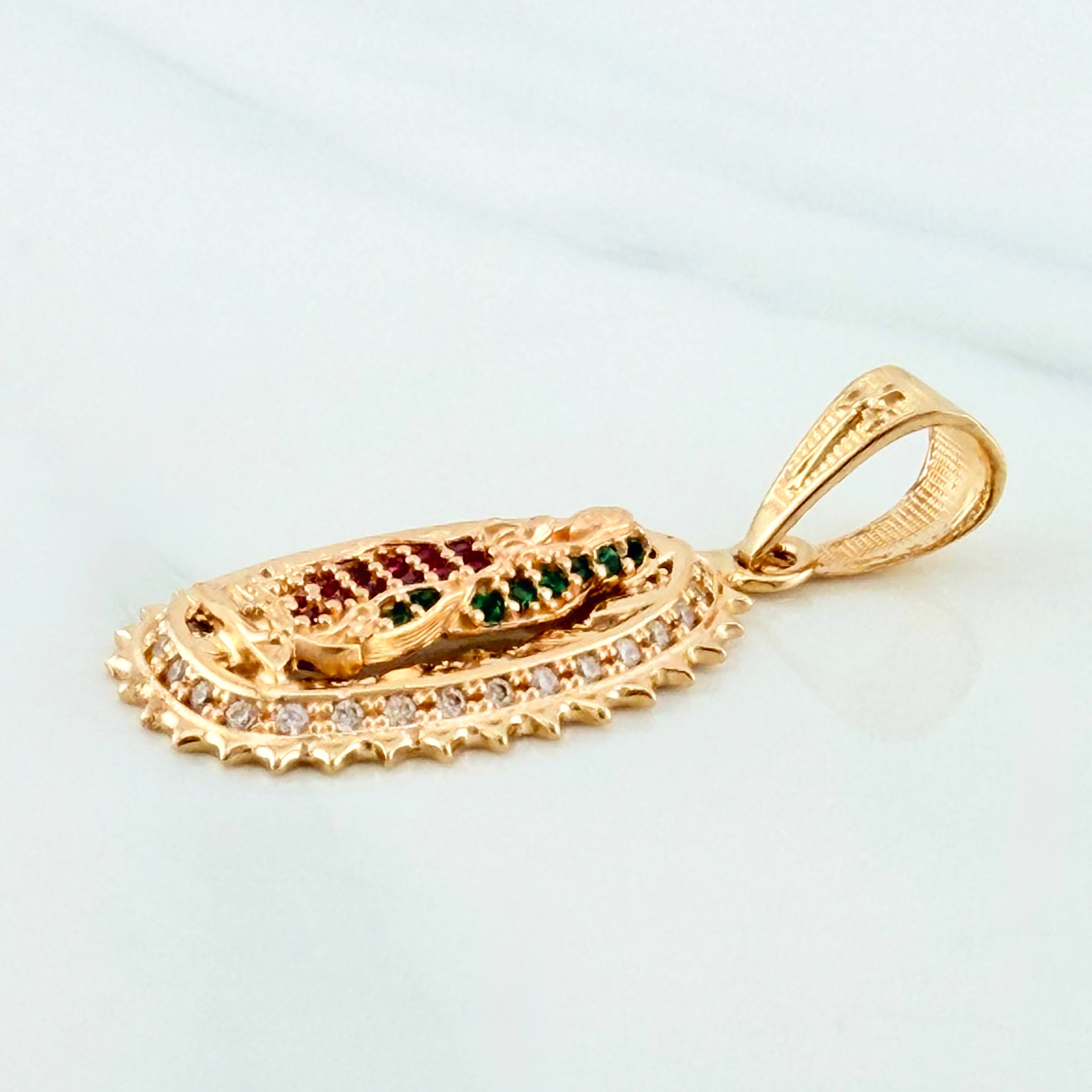 Pendant Virgin of Guadalupe 3.25 g / 1 1/4 in 18K Yellow Gold