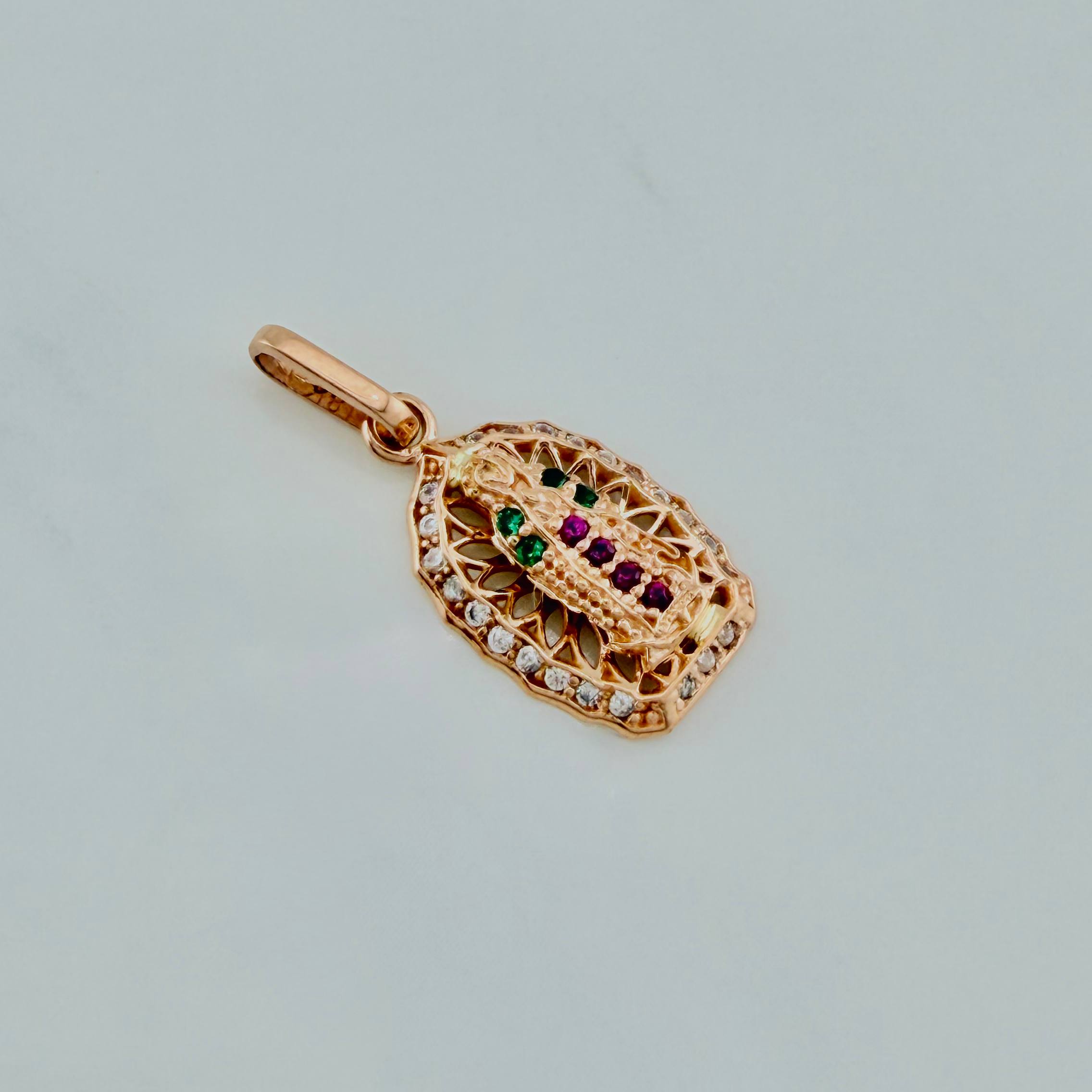 Pendant Virgin of Guadalupe 1.3 g / 3/4 in 18K Rose Gold