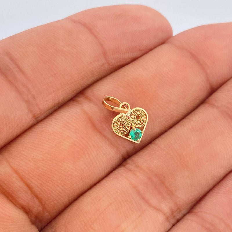 Filigree Heart Pendant 0.5gr / 1/2 in / 18K Gold $