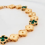 Clover Bracelet Diamond Cut 9.2 g / 7 in / 7.2 mm 18K Yellow Gold