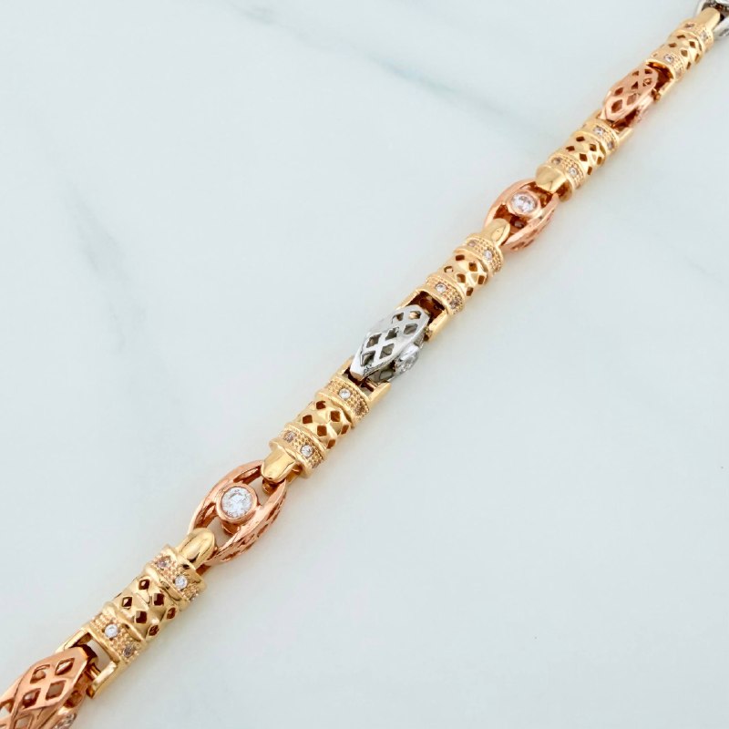 Bracelet Barril Enmallado 18.85 g / 7 3/4 in / 5 mm Tres Oros 18K