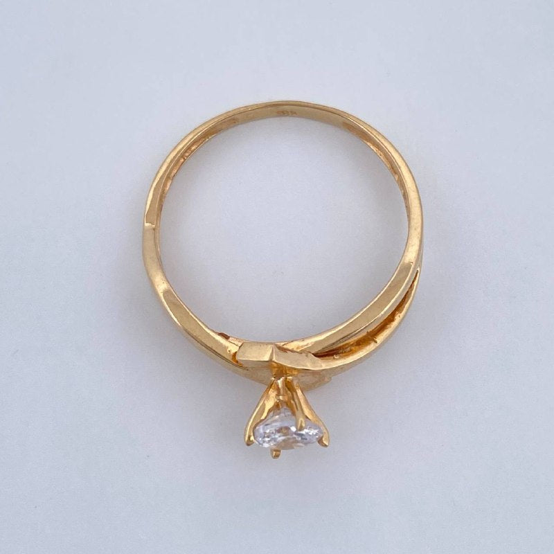 Anillo Solitario Trenzado 2.15gr / T7 / Oro Amarillo 18K &