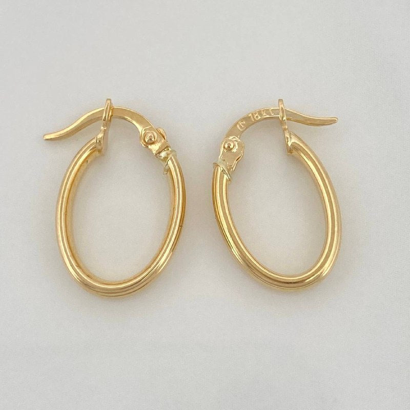 Candongas Juli Ovaladas 1.05 g / 3/4 in Oro Amarillo 18K