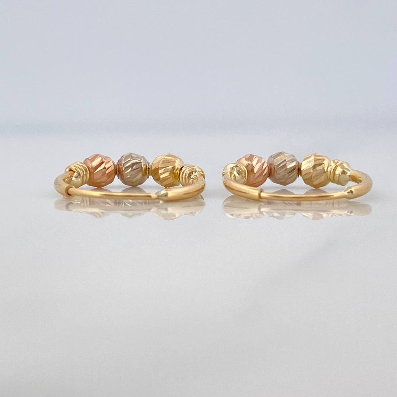 Hoop Earrings Trio 1 g / 1/2 in Three Golds 18K