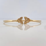 Diamond Cut Butterfly Hoop Bracelet 3.55 g / 6 1/2 in / 1.6 mm 18K Yellow Gold