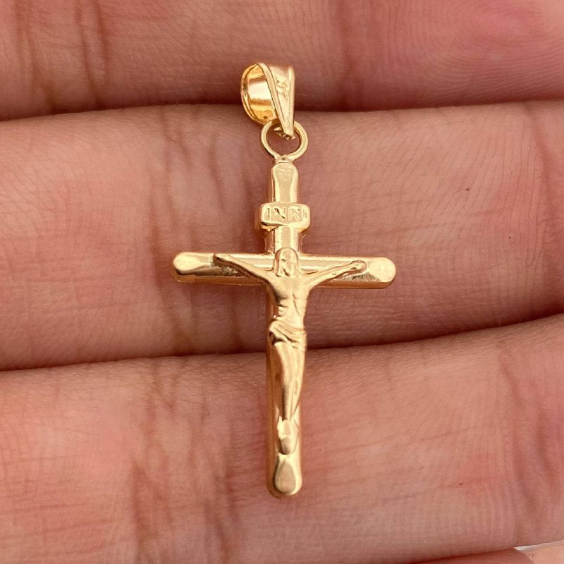 Dije Cruz Cristo 0.75gr / 1 in / Oro Amarillo 18K &