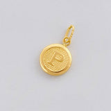 Pendant Circle Letter P 0.4g / 1/2 in Yellow Gold 18K