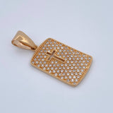 Dije Cruz Placa 3gr / 1 1/4 in / Oro Amarillo 18K $