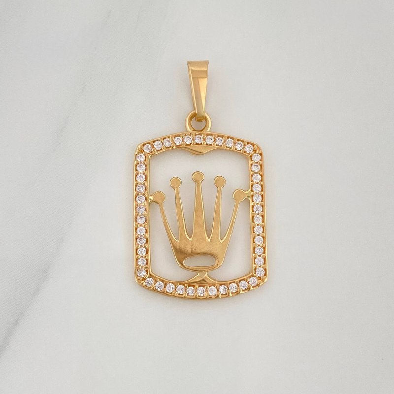 Pendant Plaque Crown 1.5 g / 1 in 18K Yellow Gold
