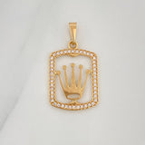 Pendant Plaque Crown 1.5 g / 1 in 18K Yellow Gold