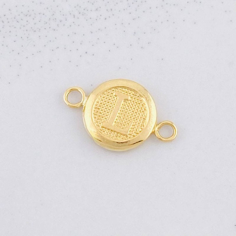 Charm Circle Letter L 0.4g / 1/2 in Yellow Gold 18K
