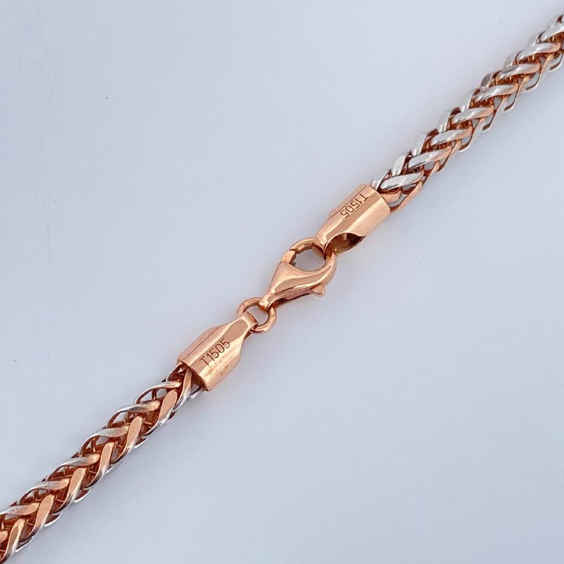 Cadena Franco 17.25gr / 23 1/2 in / Dos Oros Blanco Rosa +3 18K %