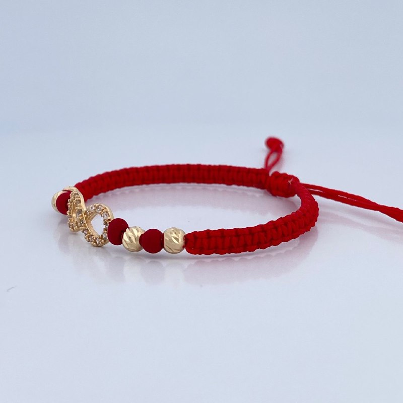 Red Woven Infinity Bracelet 1.45gr / 18K Gold &