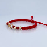 Red Woven Infinity Bracelet 1.45gr / 18K Gold &