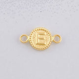 Charm Circle Letter E 0.4g / 1/2 in 18K Yellow Gold