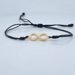 Pulsera Tejida Negra Infinito. 1.15gr / Oro 18K &