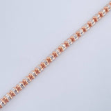 Ice Bracelet 4.7gr / 8in / Two-Tone White and Rose Gold +4 14K Italy $