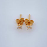 Stud Earrings Flower Diamond 0.7gr / Yellow Gold 18K %