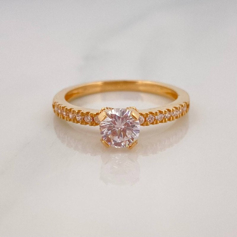 Solitaire Ring Churumbela 2.95 g / T7 1/4 Yellow Gold 18K