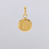 Dije Circulo Letra E 0.4g / 3/4 in Oro Amarillo 18K