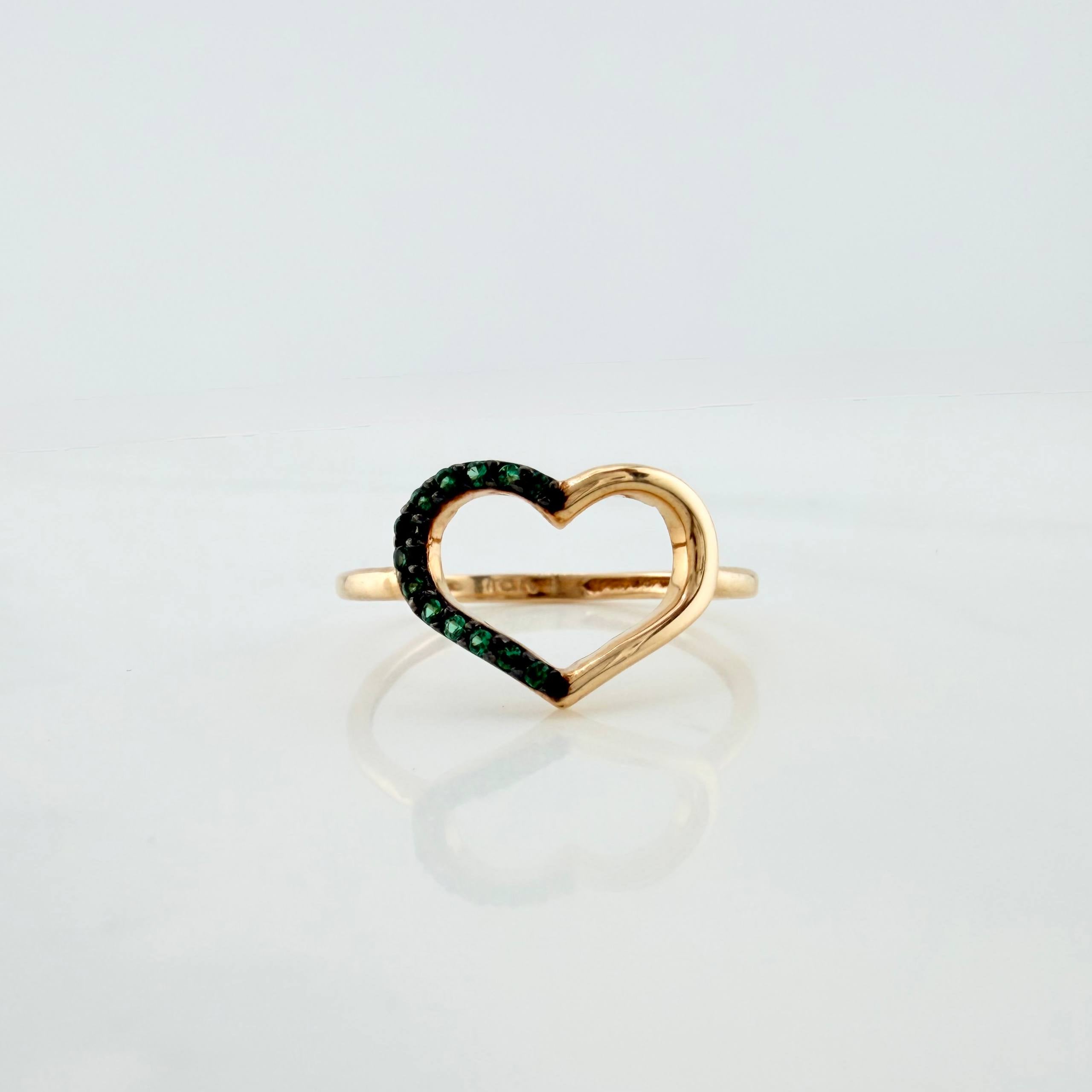 Heart Silhouette Ring 1.45 g / T5 3/4 Two-Tone Black Yellow 18K
