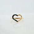 Heart Silhouette Ring 1.45 g / T5 3/4 Two-Tone Black Yellow 18K