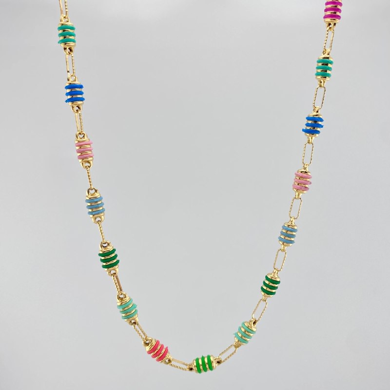 Rustic Barrel Chain 13.3 g / 25 in / 4.3 mm 18K Yellow Gold
