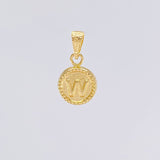 Dije Circulo Letra W 0.45g / 1/2 in Oro Amarillo 18K
