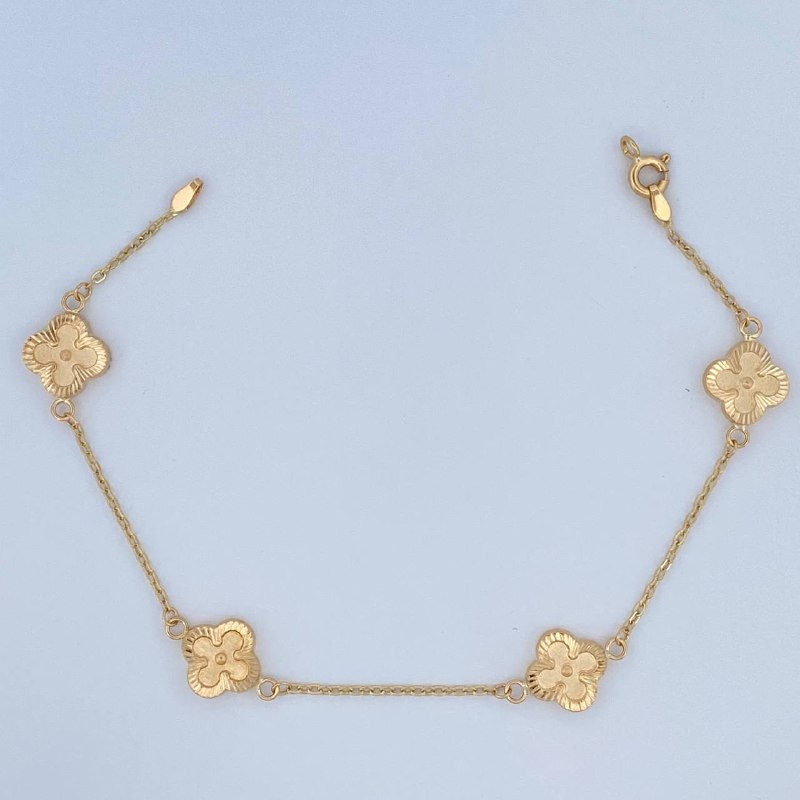 Bracelet Clover 3.2gr / 7.3in / 18K Gold &