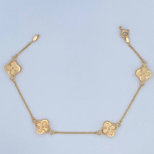 Pulso Trebol 3.2gr / 18.5cm / Oro 18K &