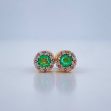 Topos Halo Esmeralda 2.05gr / Dos Oros Amarillo Blanco 18K %