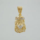 Dije Rostro Cristo 3.8 g / 1 1/4 in Dos Oros Amarillo Blanco 18K