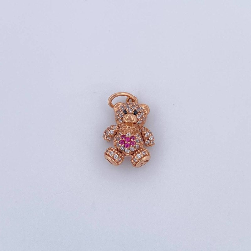 Pendant Articulated Heart Bear 2.6gr / 2cm / 18K Gold &