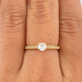 Anillo Solitario Churumbela 1.3gr / T5 1/2 / 3/4 in / Oro Amarillo 18K $