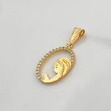 Virgin Mary Pendant 1gr / 1 in / Yellow Gold 18K &