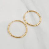 Hoop Earrings Smooth Ring 1 g / 3/4 in Yellow Gold 18K