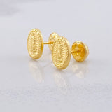 Virgin of Guadalupe Stud Earrings 0.7g / in / 8.35mm 18K Yellow Gold