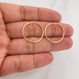 Hoop Earrings Smooth Ring 1 g / 3/4 in Yellow Gold 18K