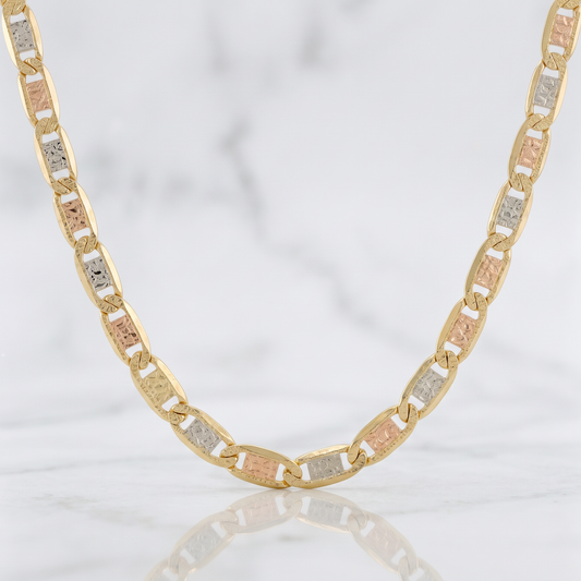 Cadena Escalera Plana 21.15g / 24 in / 4.1mm Tres Oros 18K