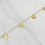 Tobillera Trebol Aro Seguido 2.25 g / 10 in / 1.2 mm Oro Amarillo 18K
