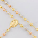 Rosary Miraculous Virgin 22.95g / 28 in / 7mm Three Golds 18K