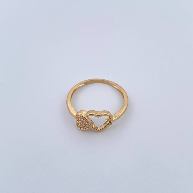 Couple Hearts Ring 2gr / Size 8 / 18K Gold &
