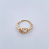 Couple Hearts Ring 2gr / Size 8 / 18K Gold &