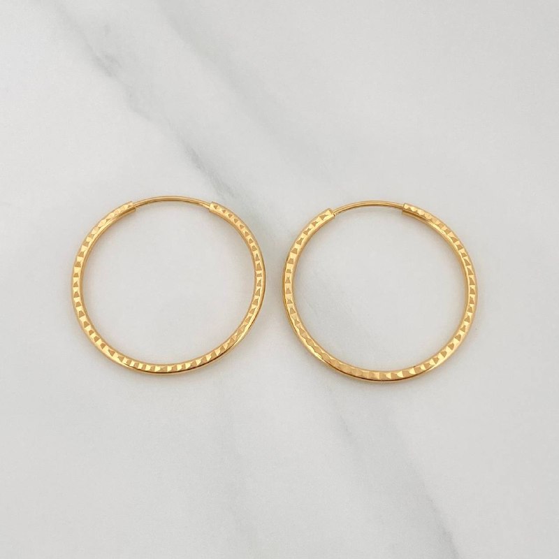 Candongas Aro Rayado 1.65 g / 1 in Oro Amarillo 18K