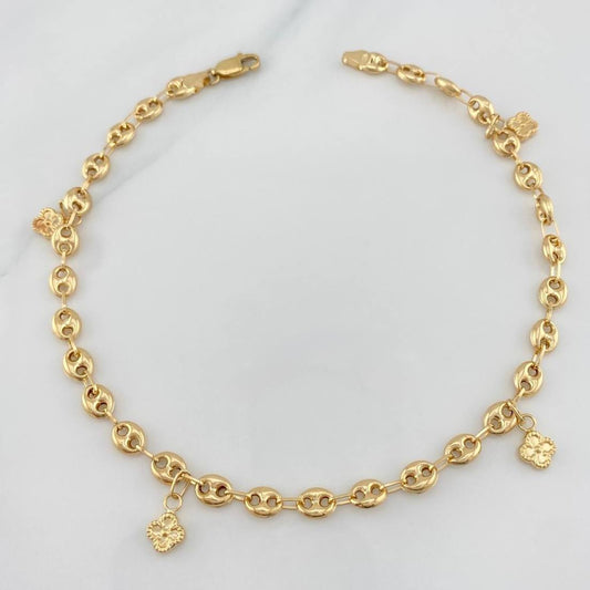 Gc Pendant Anklet 5.4 g / 10 in / 4.8 mm 18K Yellow Gold