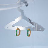 Hoop Earrings Carril Vasteado Emerald 1.05gr / 1/2 in / 18K Gold +